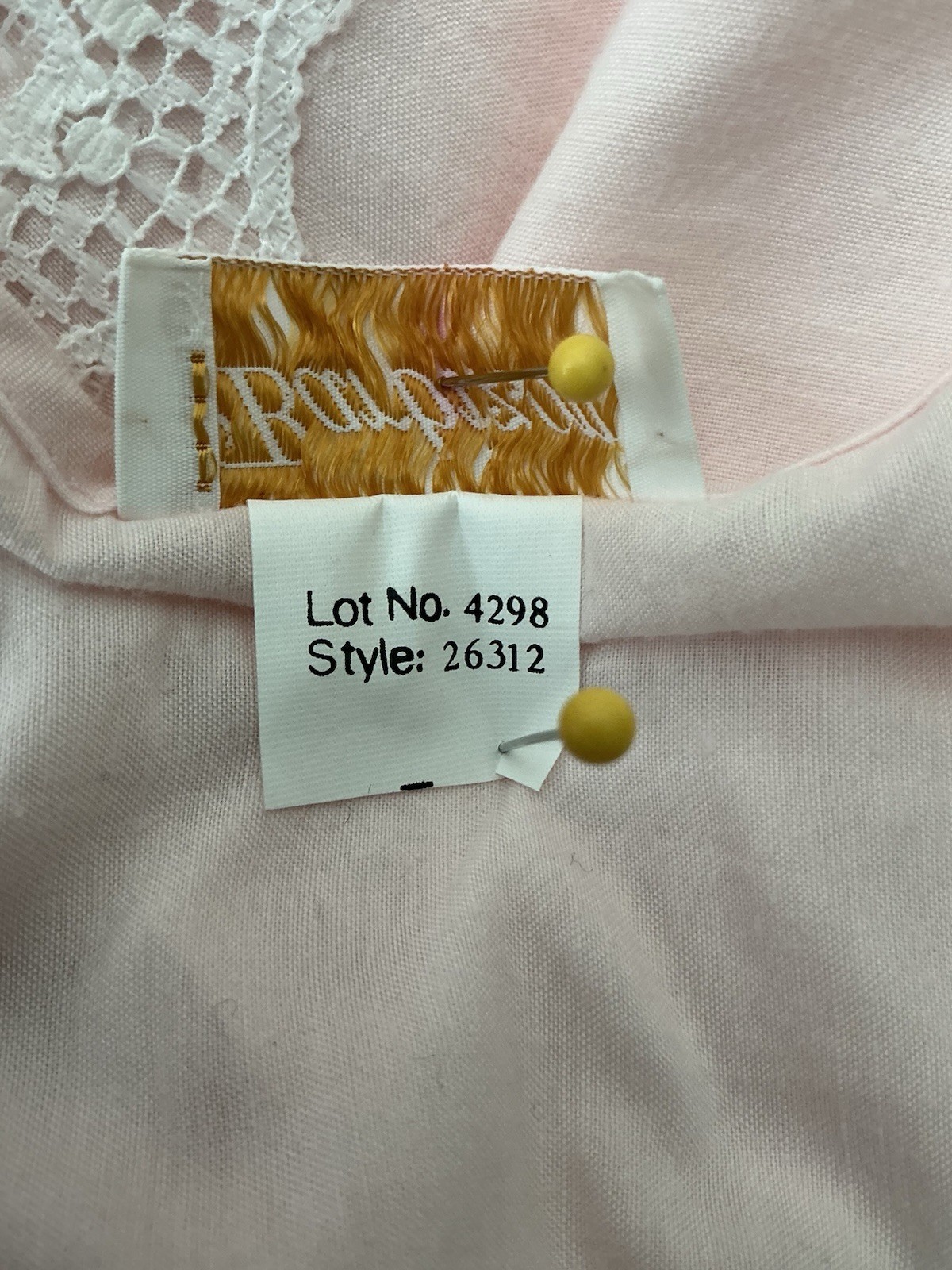 Barbizon Nightgown Medium Pink Authentic Vintage USA Long Lace, Tags Still On