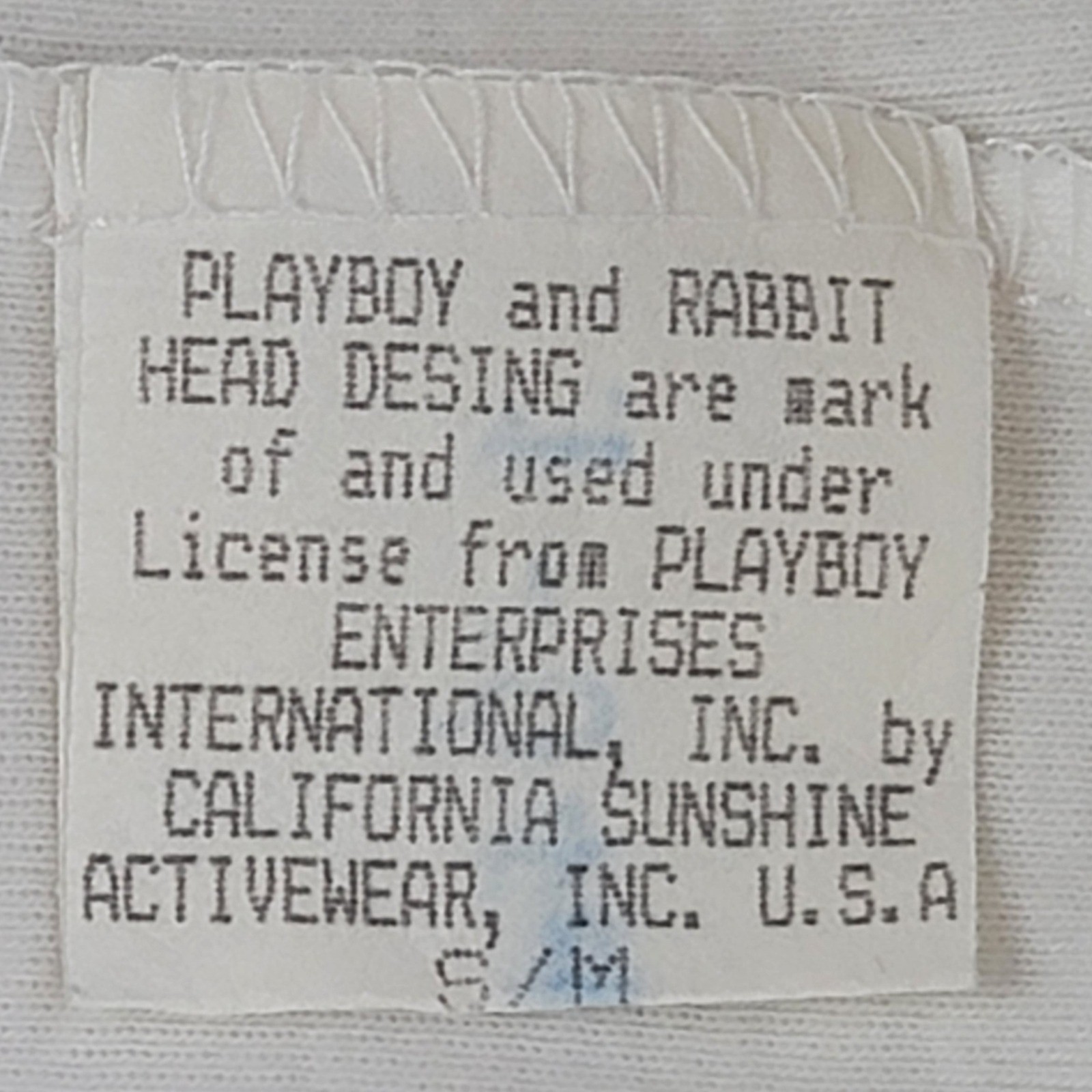 Vintage Playboy Women White Red Ringer T-Shirt Glitter Bunny Logo 25-347 Small