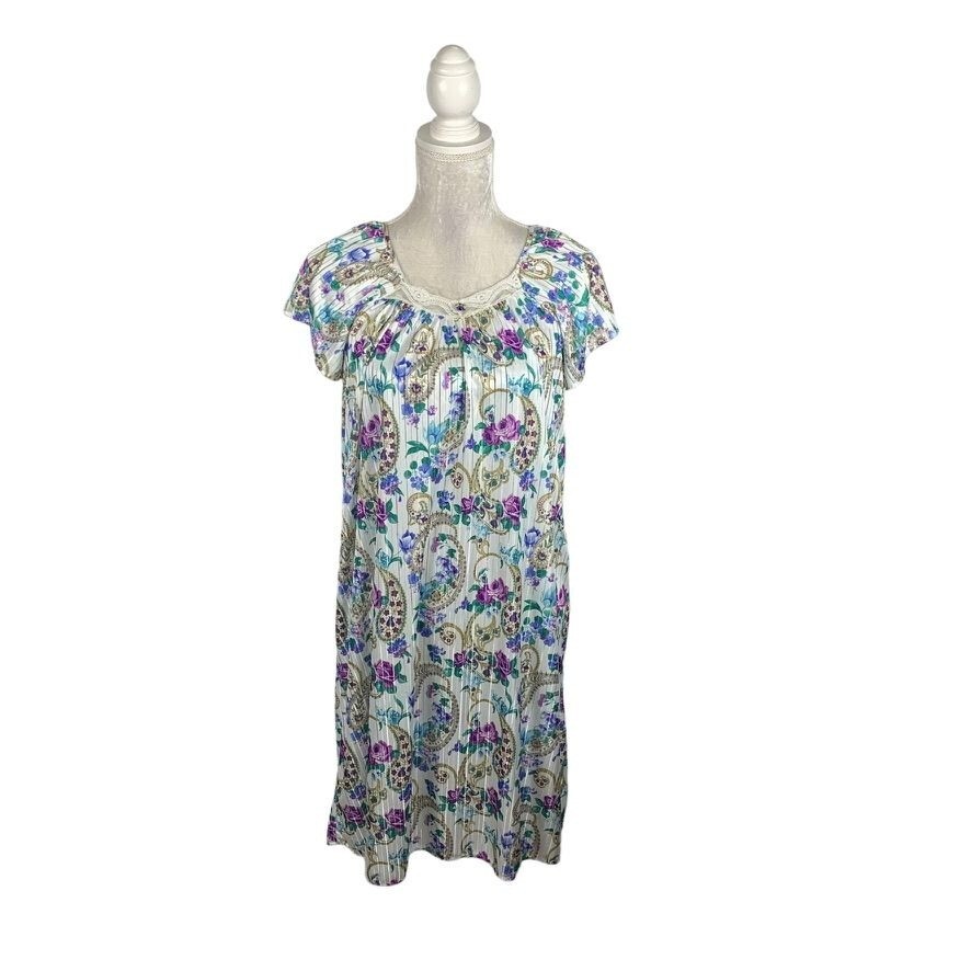 Intimate Options Vintage Nightgown Floral Paisley Grandmacore No Size Tag (L)