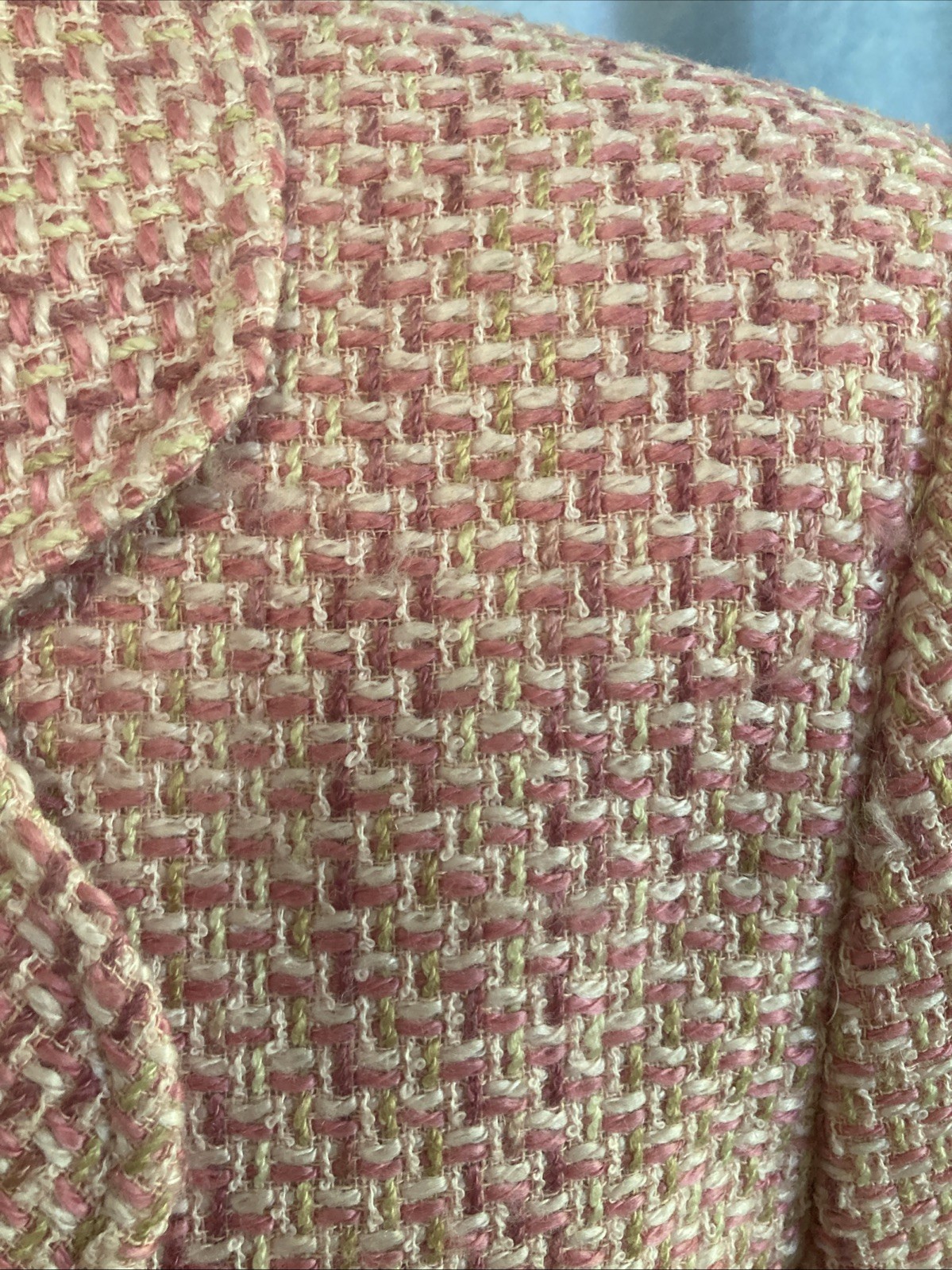 VTG 90s Y2K Villager Liz Claiborne Pink Tweed Blazer Jacket Lined Size 10