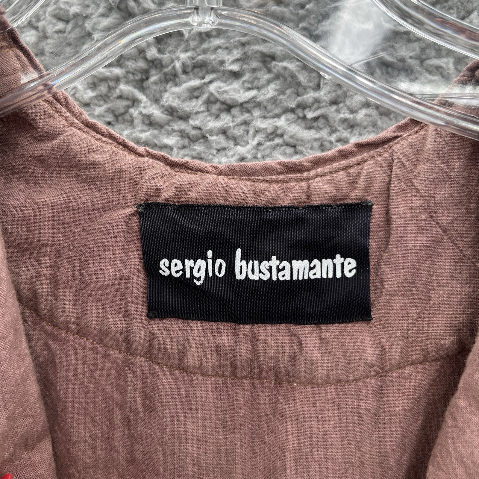 VTG 70s Sergio Bustamante Dress Large Tan Mexican Hippie Peasant Boho Maxi