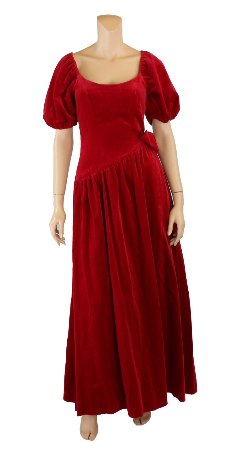 House of Bianchi Vintage 80s Red Velvet Party Prom Bridesmaid Dress sz 5/6