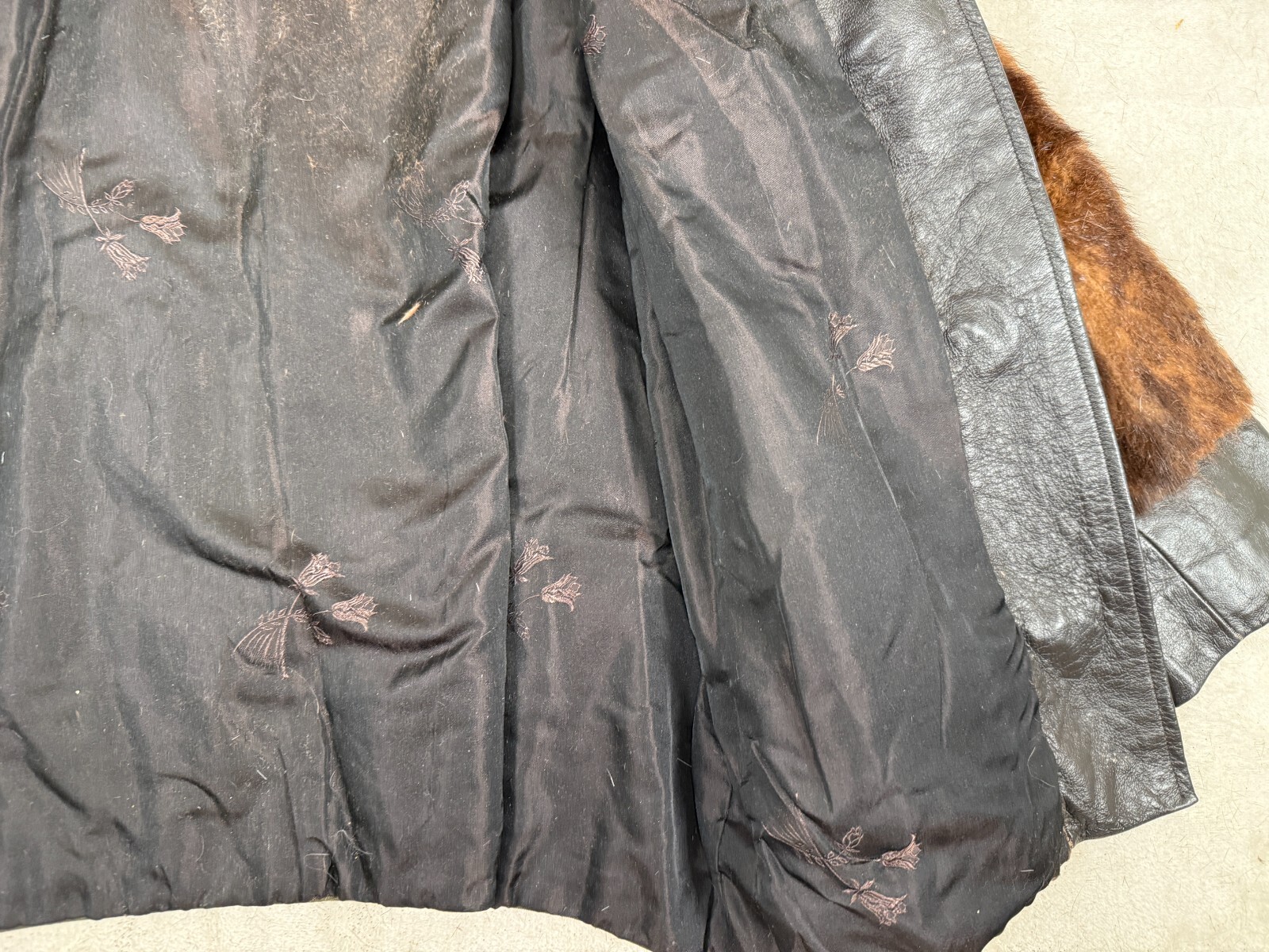 Vintage Arter Jonas BAKER FUR COM Genuine Mink Stole Dark Brown Fur Satin Lined