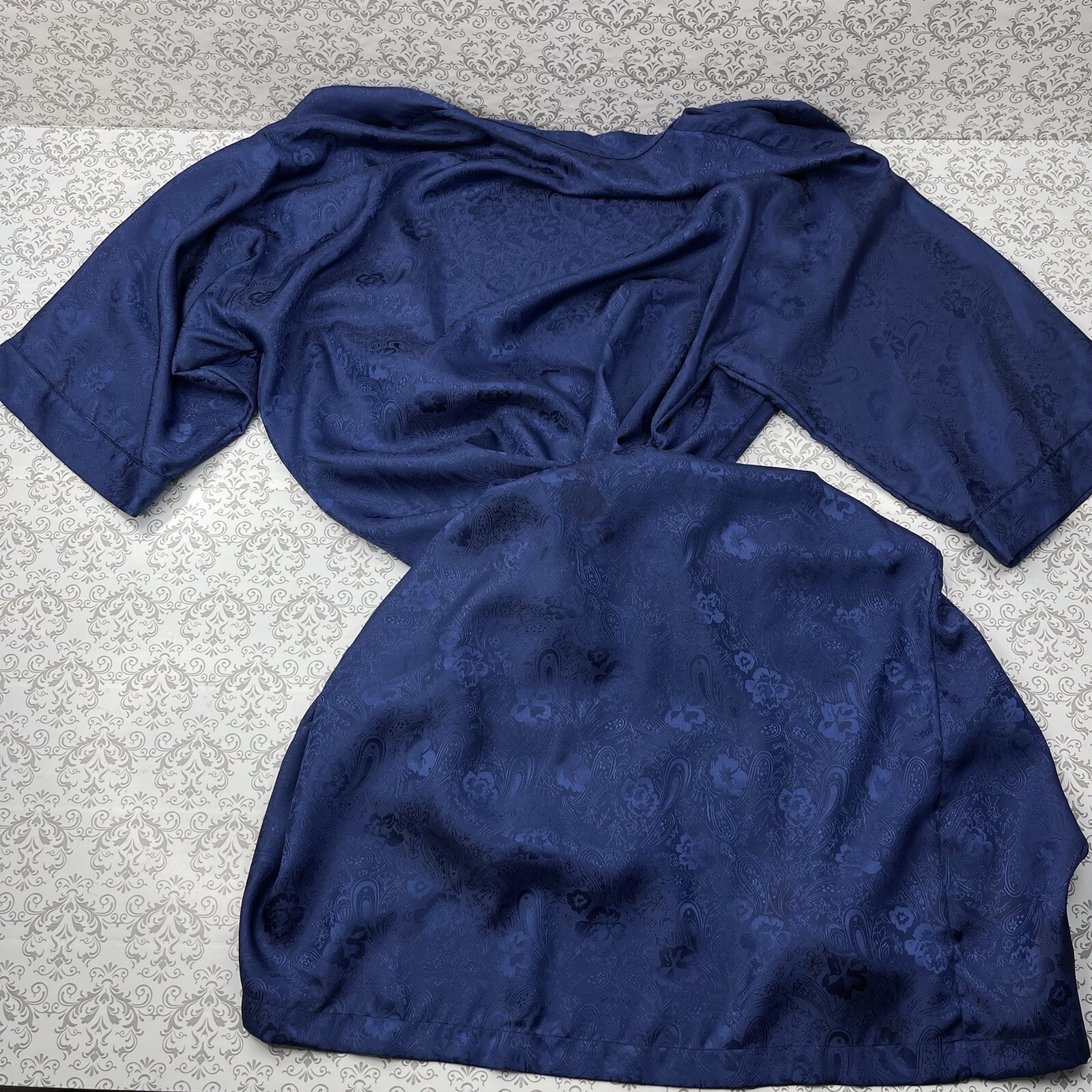Erika Taylor Intimates Blue Floral Robe Comfortable Sleepwear Vintage M/L