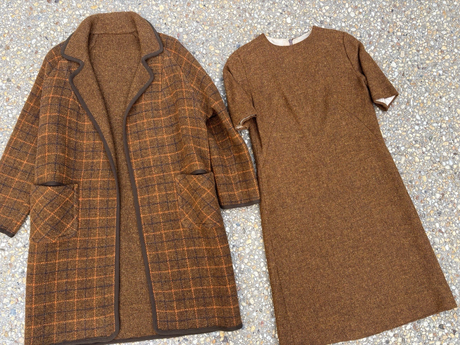 Vintage 1960’s Handmade Homemade Coat And Dress Suit Set
