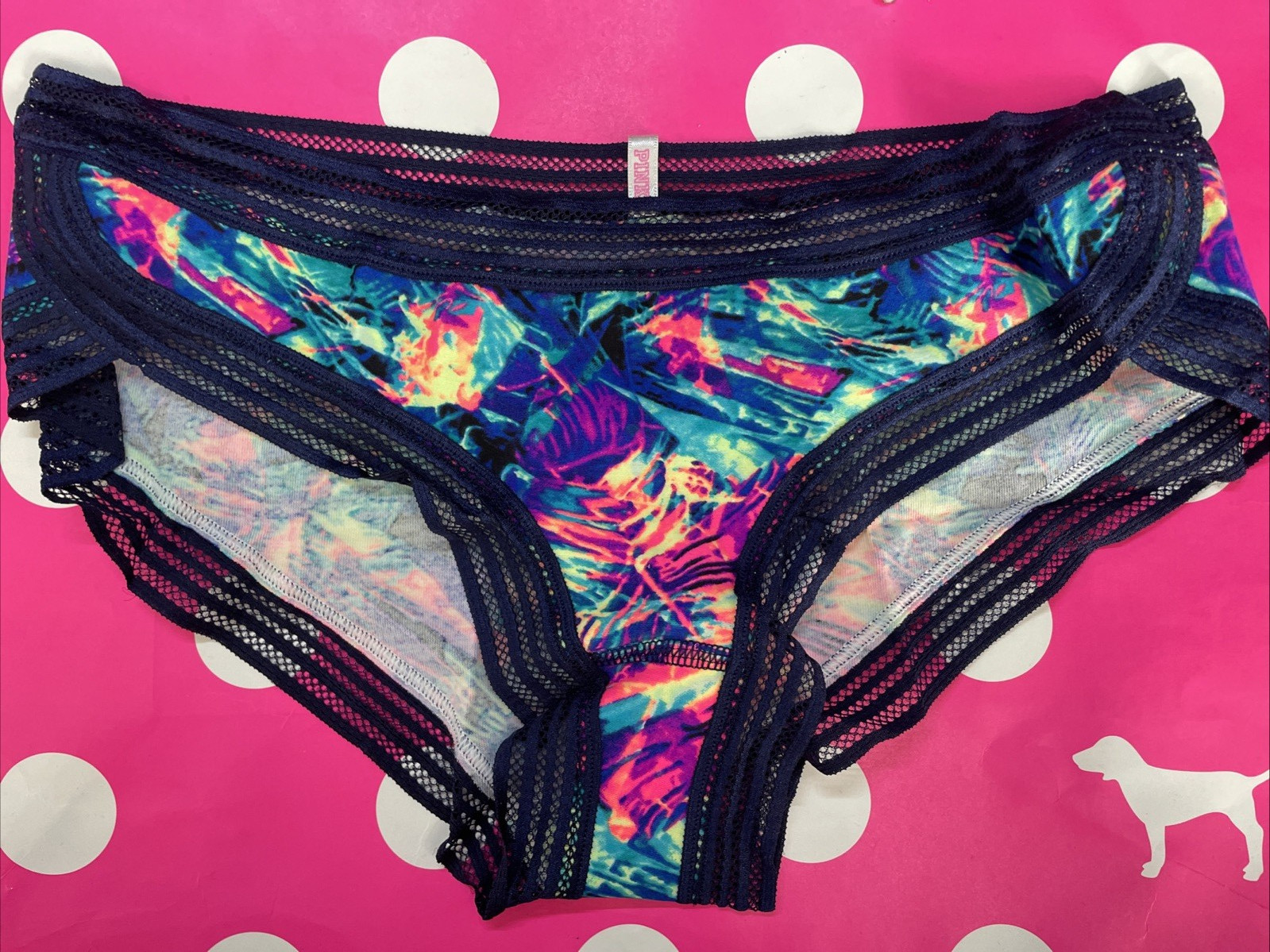 2015 Victoria&rsquo;s Secret PINK Vintage Cotton Curve Hem Hipster Panties M Tropical