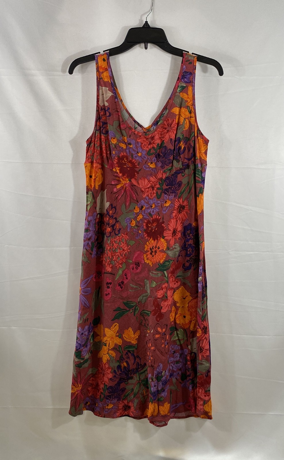 Vintage 90s Jams World Hoda Moon Women&rsquo;s Floral Sleeveless Rayon Dress Sz L