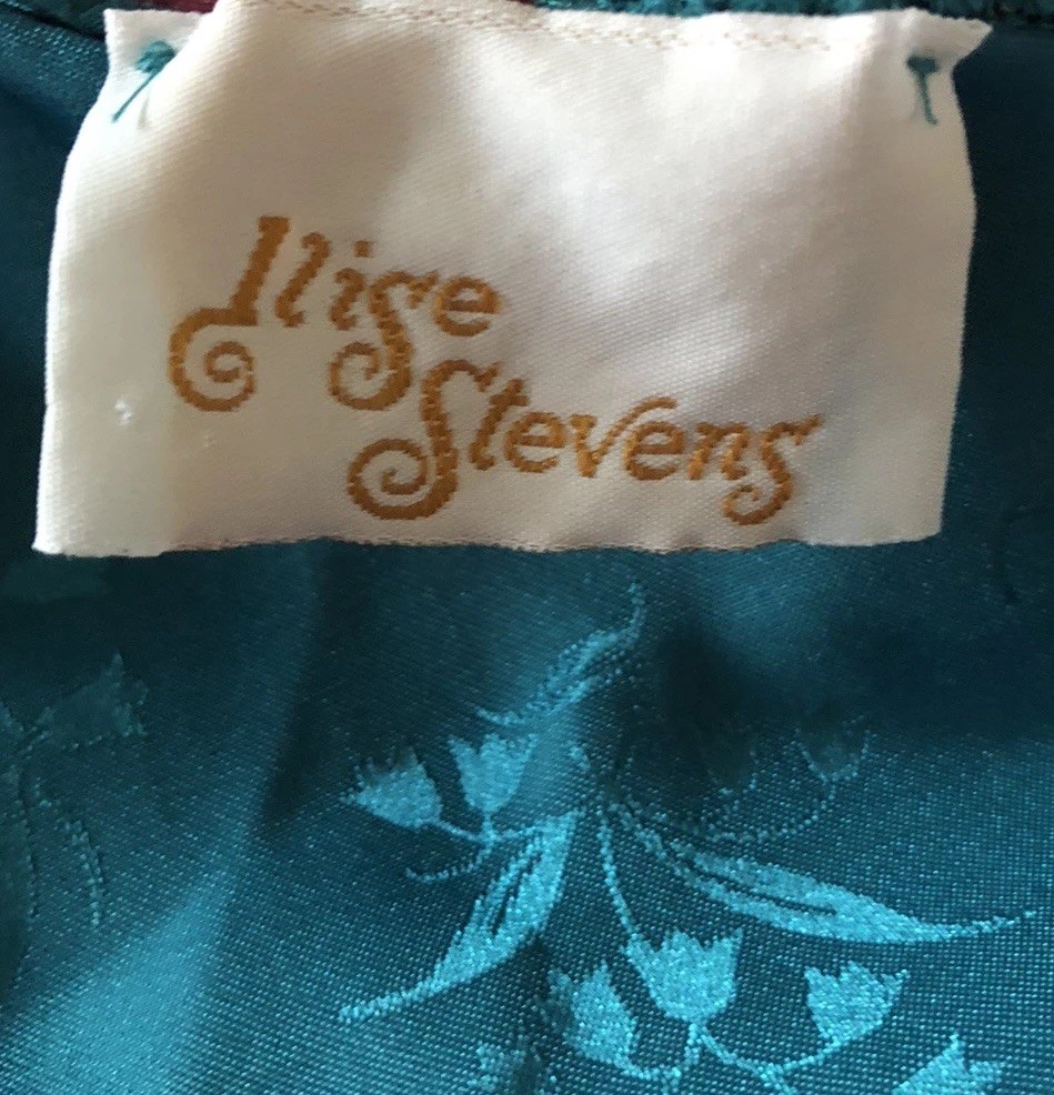 Vtg Llise Steven’s Satin Nightgown Nightshirt Turquoise Women’s Small