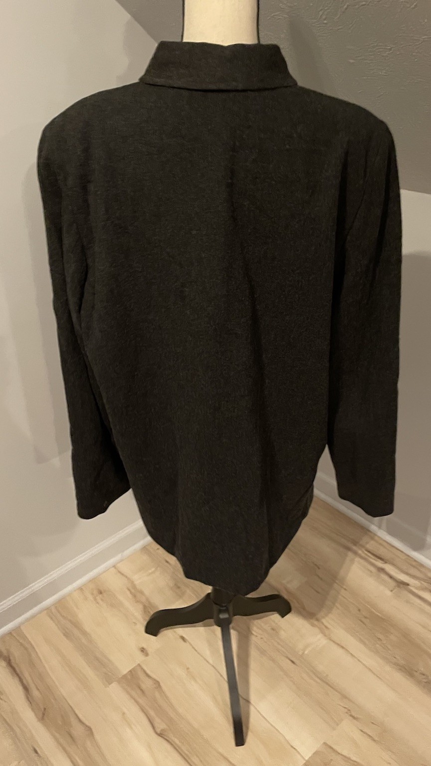 Vintage Pendleton Virgin Wool Full Button Blazer Jacket Size 18 Tall Dark Gray