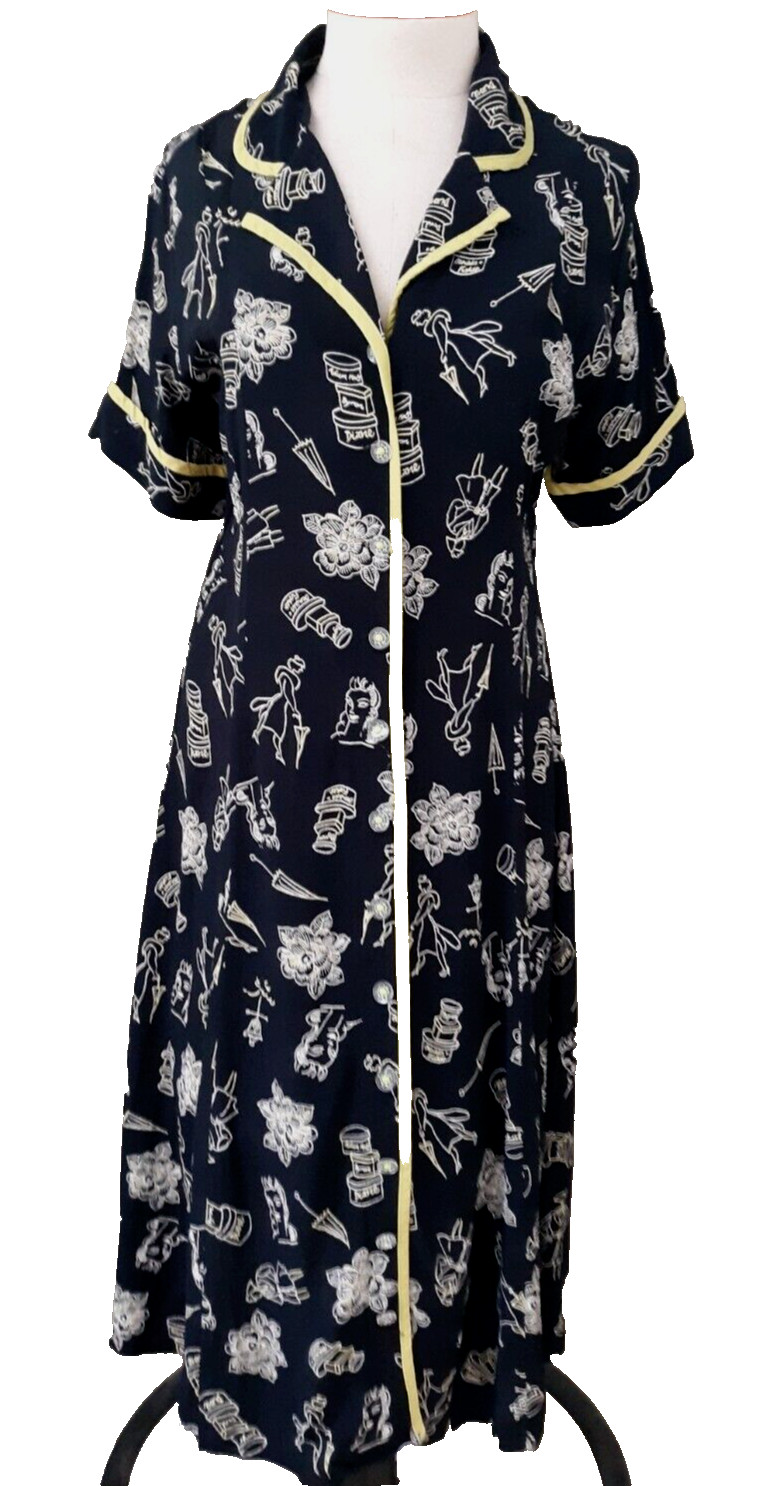 Jeffrey & Dara Vintage Retro 50&rsquo;s Pinup Style Rayon Dress Size 10