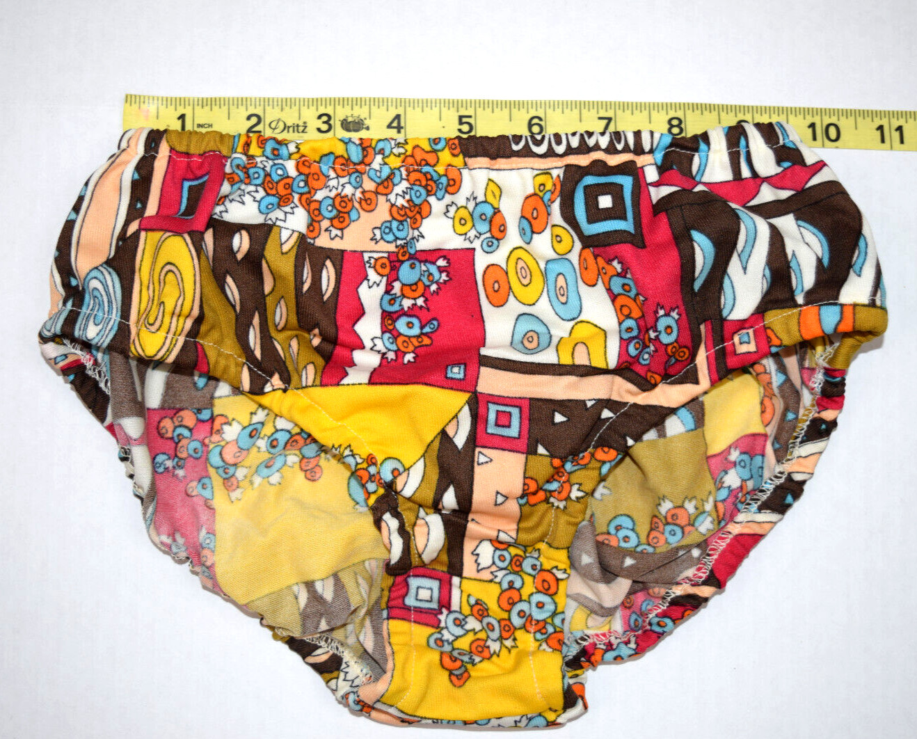 Swimsuit Bikini VTG 60s Pop Art Patchwork Bikini Sz 10 XS/S French Canadian