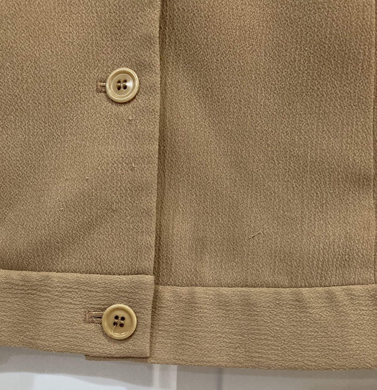 Vintage Liz Claiborne 90s Y2K Nubby Polyester Tan Camel Jacket, Size Petite 10