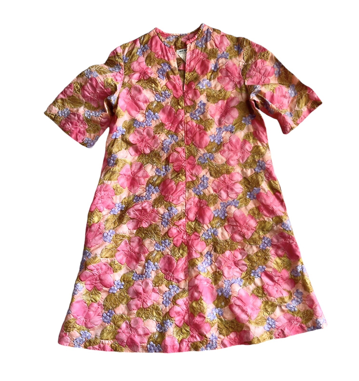 Vintage 60&rsquo;s Joseph Magnin Pink/Purple Night Gown/Dress – Size Medium