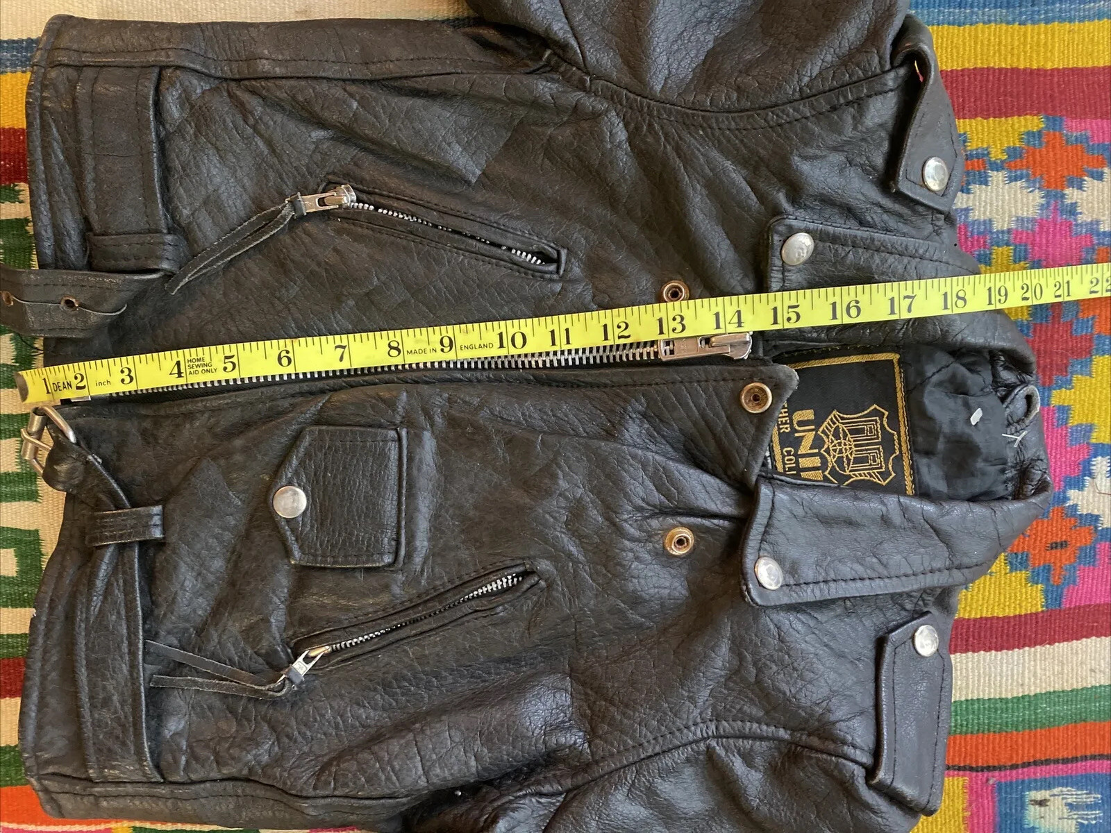 Vintage Jacket Black REAL Leather Motorcycle Womens Sz XS Kids Size Cropped 0 2