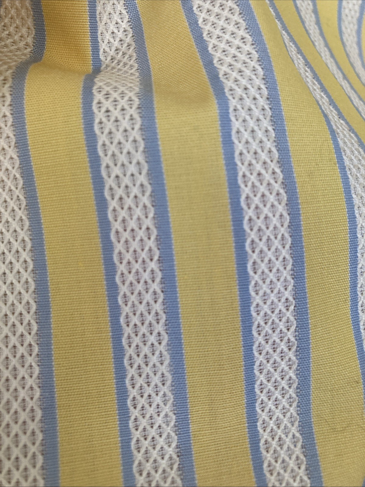 Vintage 1990s Handmade Striped Button Down Women Shirt Textured Dobby S/M Spring