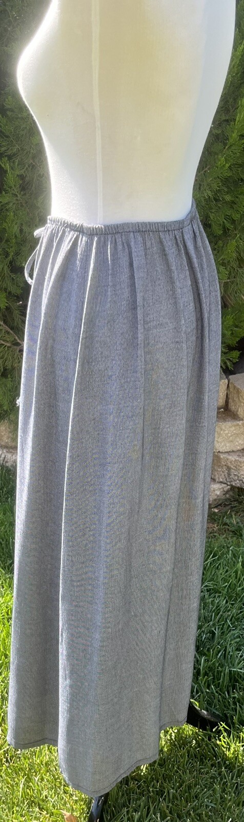 Skirt Black Size:Large Long Clio Adjustable Waistband Drawstring Buttondown