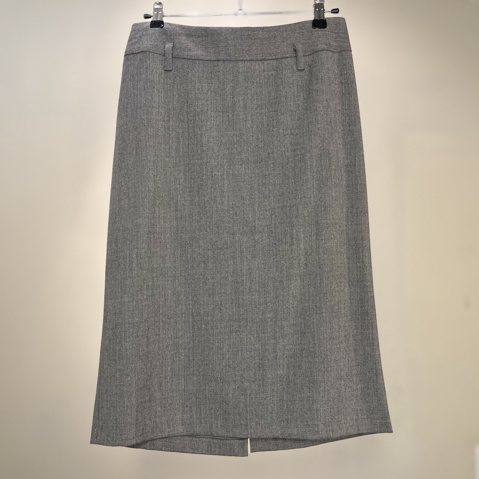 United Colors of Benetton Grey Wool Straight Skirt IT 40 / US 4 Made in Portugal