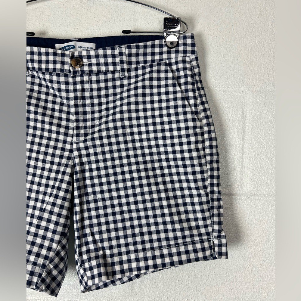 Old Navy Everyday Short Mid-Rise size 12 blue gingham shorts