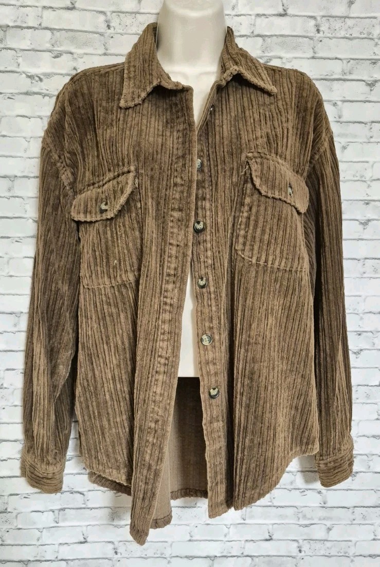 Vintage D.C.C. Clothing Co. Corduroy Jacket Tunic Top Brown Boho Western