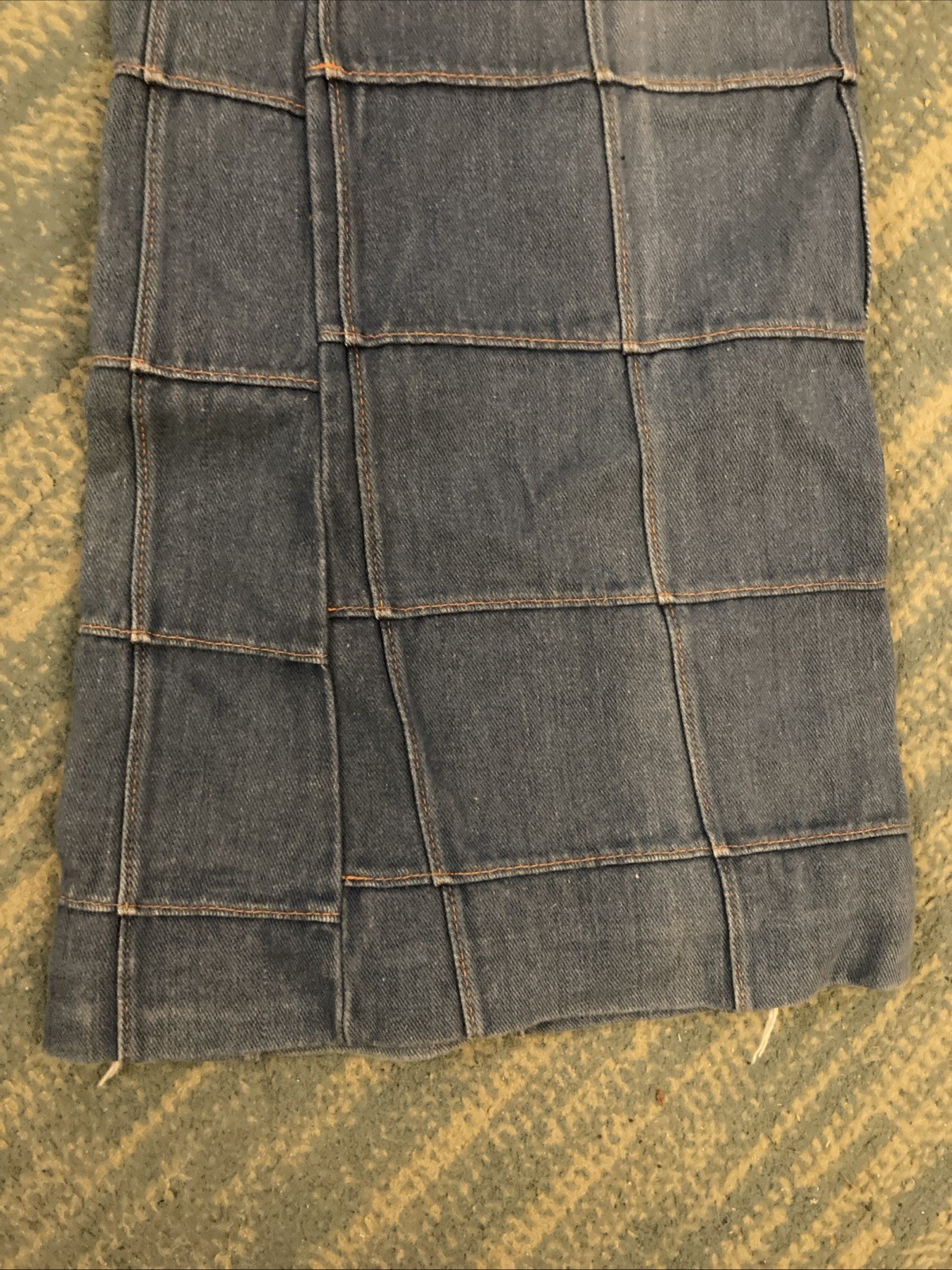 Vintage 70s style Patchwork Brittania Flare Bell Bottom Cotton Denim Jeans