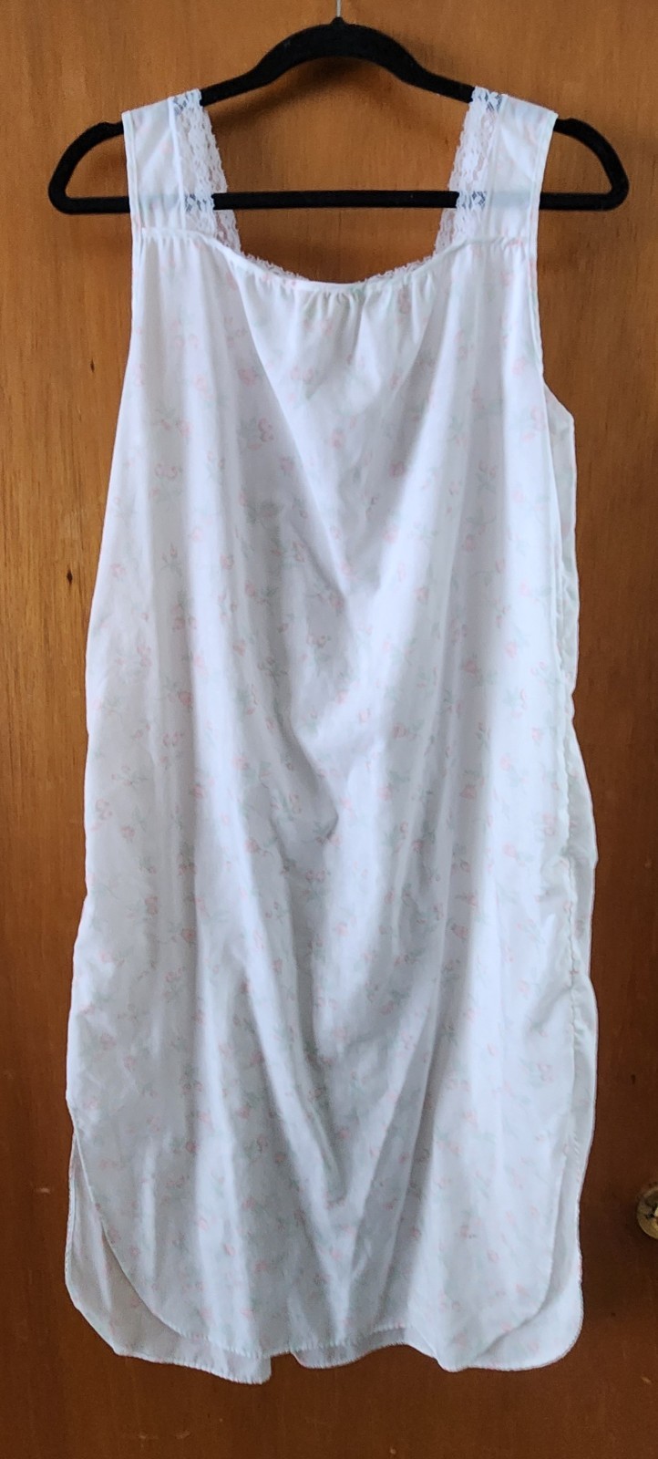 Vintage Sears Cachet Cotton Polyester Nightgown & Robe Set Long Sz Medium 12-14