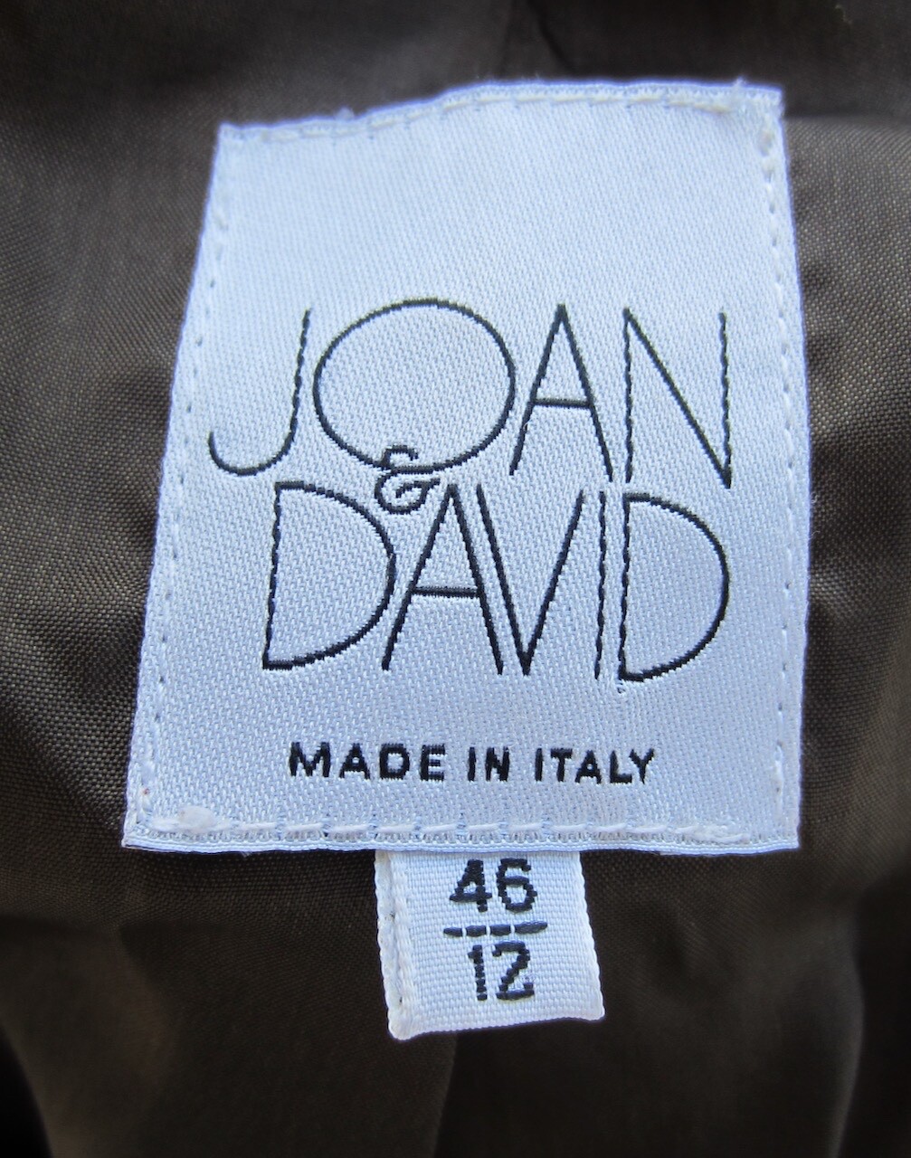 Vintage Joan & David Brown Tweed Jacket Made In Italy Size 46/12