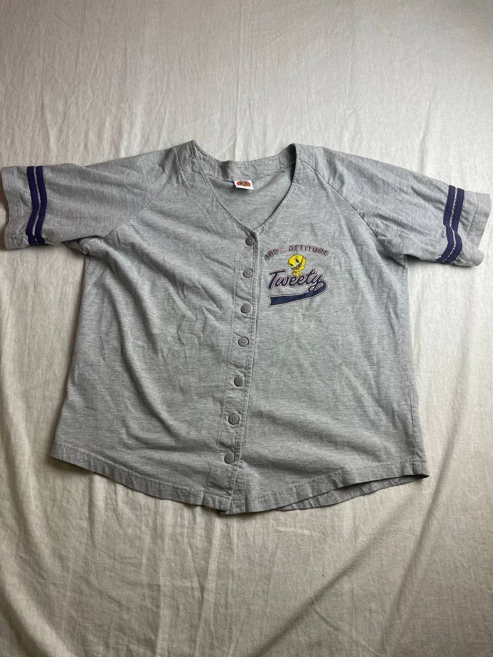 Vintage 2001 Tweety Bird Baseball Jersey Starter Looney Tunes Freeze Shirt USA