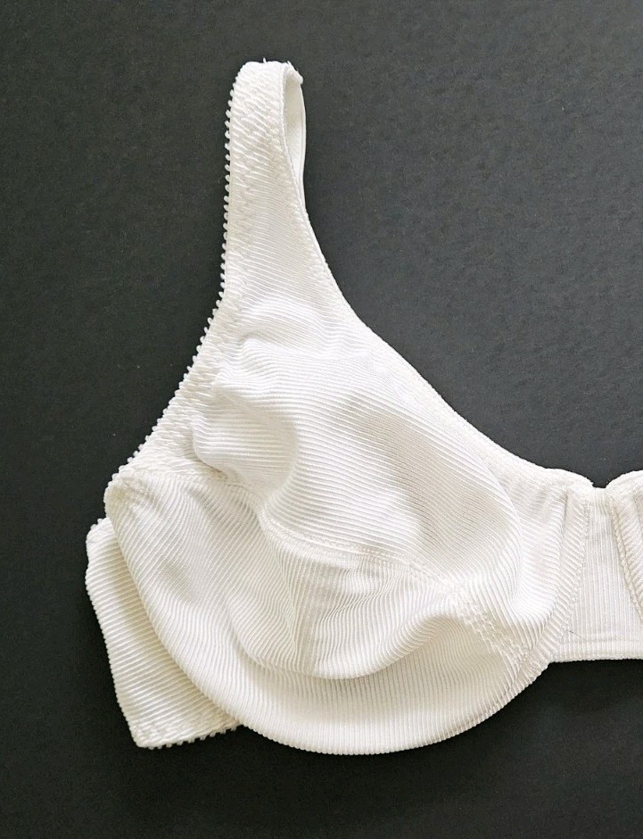 Vtg 90&rsquo;s Vassarette White Ribbed Satin Unlined Underwire Bra 75-177 Seamed 36D