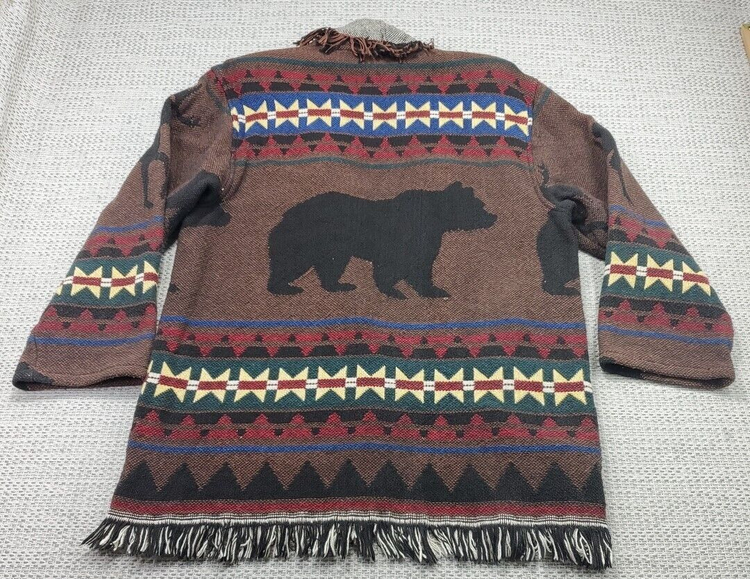 VTG Wrapper Jacket Wrap Womens One SIze Aztec Print Southwestern Coat USA Made