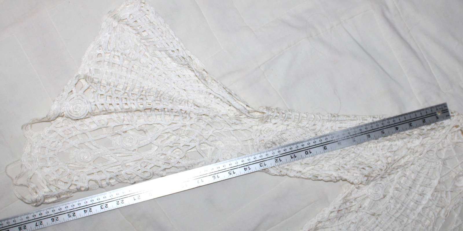 Dolce Cabo Ribbon Jacket Duster Style Open Weave White Medium