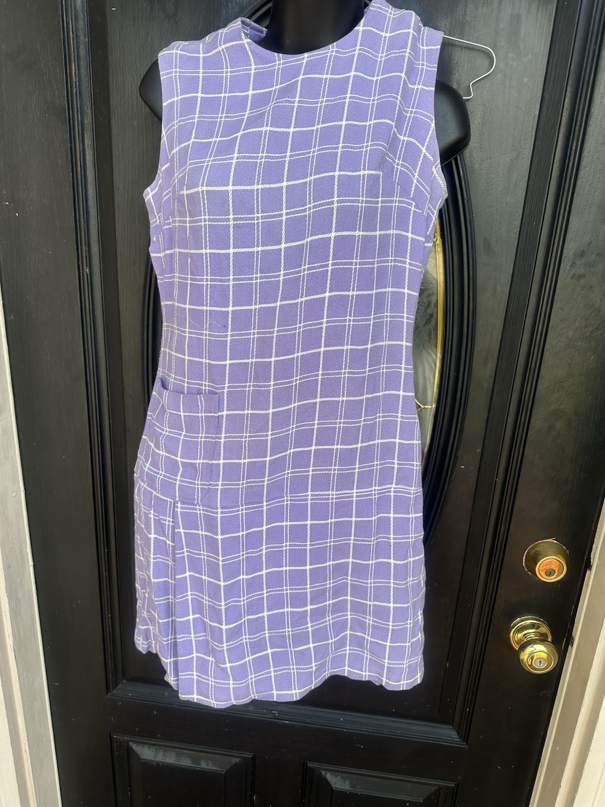 Vintage 1970s Handmade Mod Hippy Go Go Pinup Dress Skort Romper XS/S