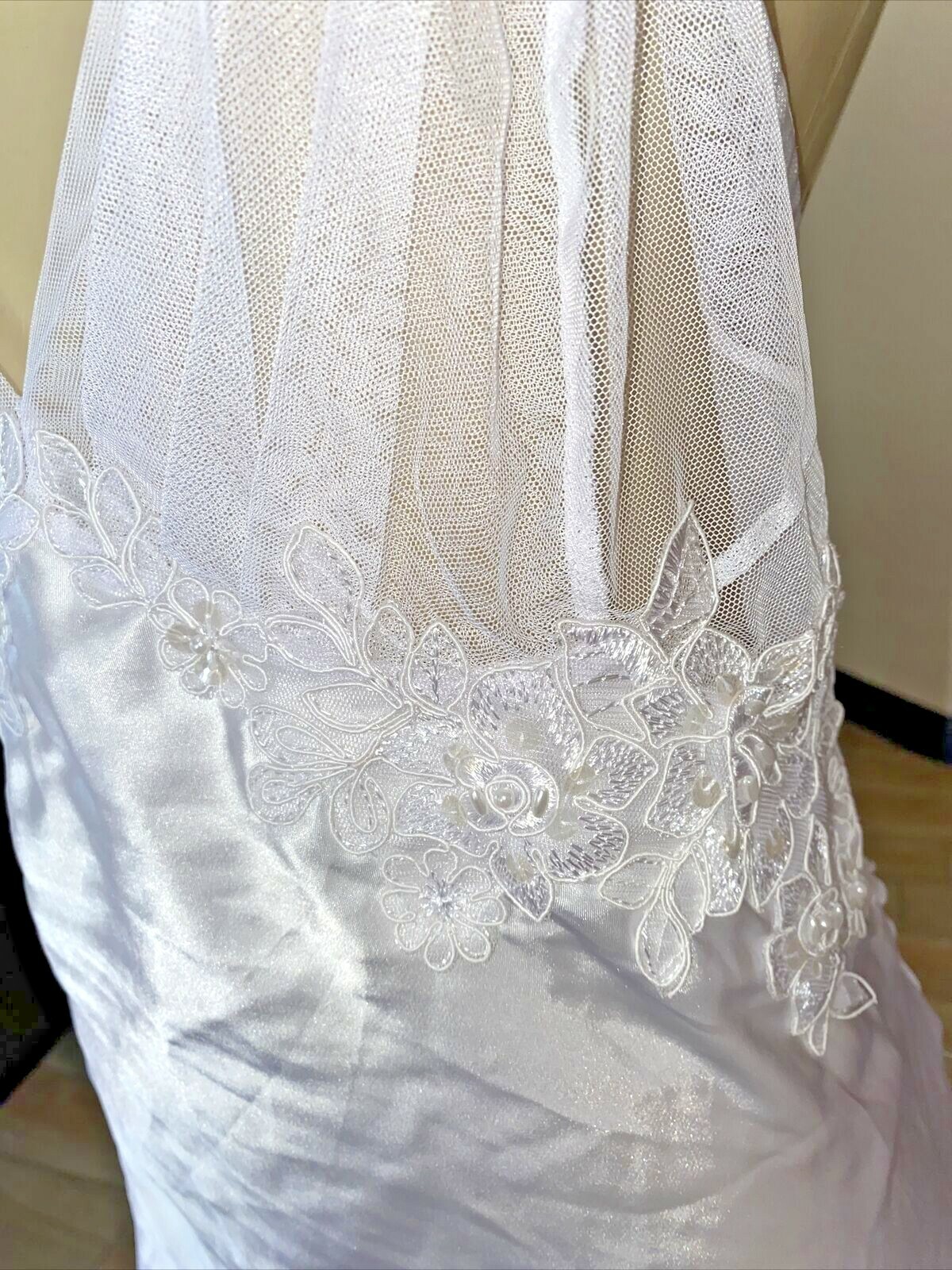 VTG Intimate Attitudes Plus Size 1X Satin Lace SHEER BABYDOLL TIEBACK SWC