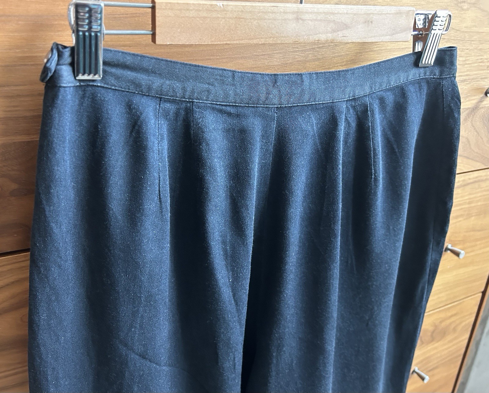 90s Capri Pants Black Silk Cotton Bobby Chan High Waist Pedal Pushers Sz 8 29” W
