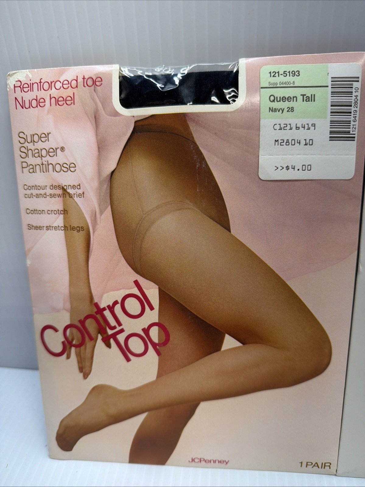 JCPenney Super Shaper Control Top Pantihose Queen Tall Silky Sheer Pantyhose