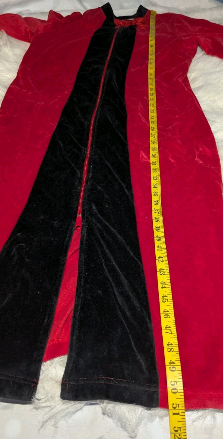 ENCHANTED Red Black LOUNGE Robe House Coat Nightgown 2-WAY ZIP Women&rsquo;s S/M