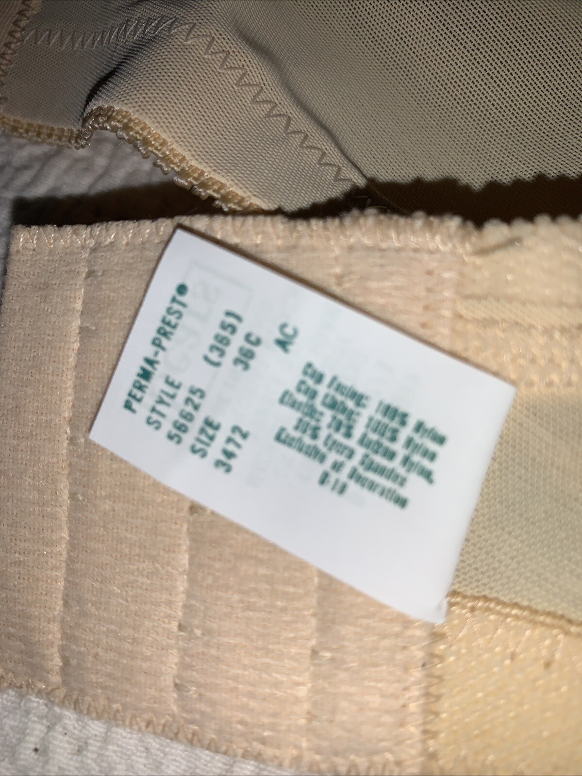 VINTAGE SEARS Double Double Knit Perma Prest Bra 36C Lined Natural Cup