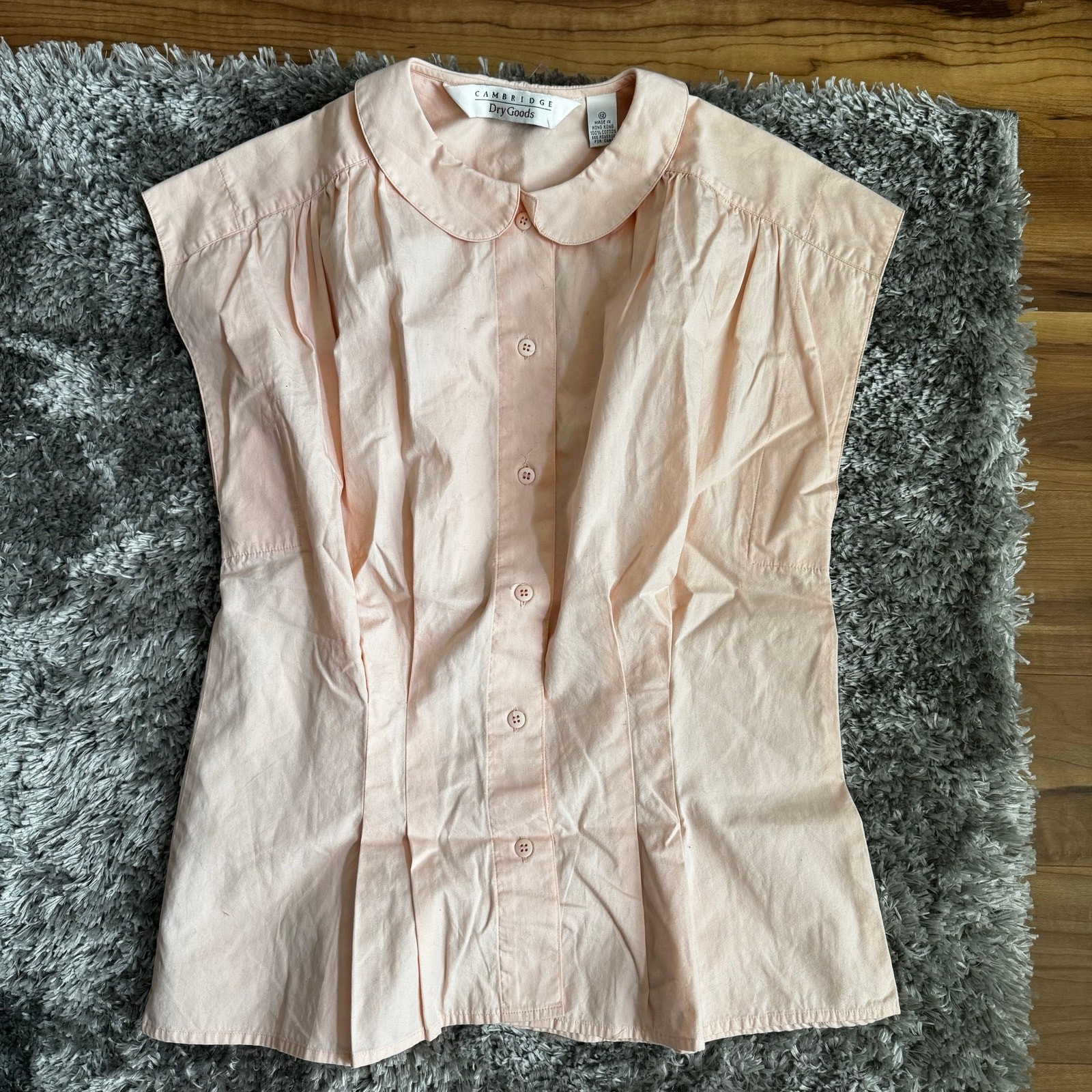 VTG 1990s Cambridge Blush Peter Pan Collar Sleeveless Cotton Top Size 12