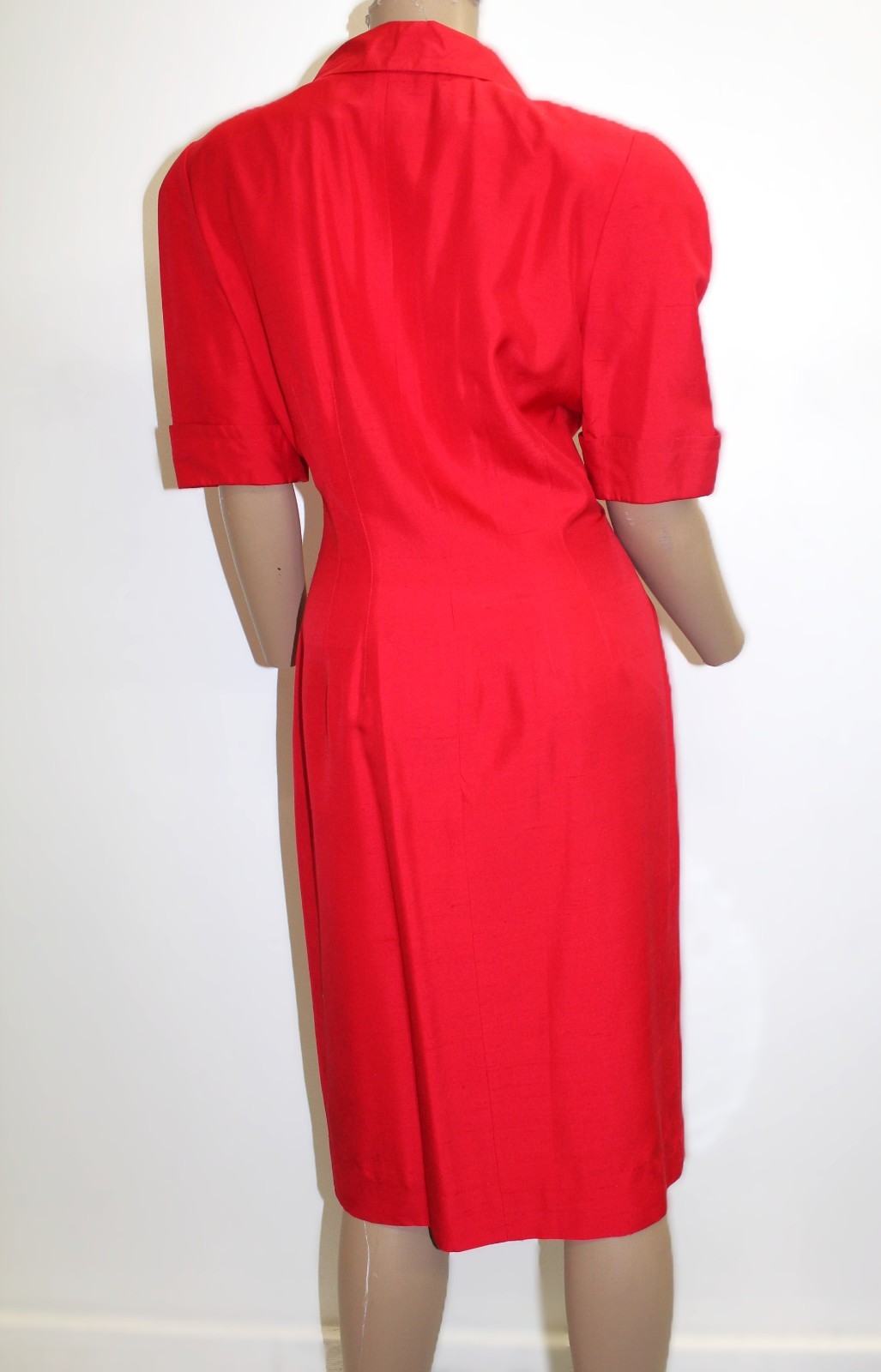 Nipon Boutique Vintage 100% Silk Button Down Shirt Dress Size 10