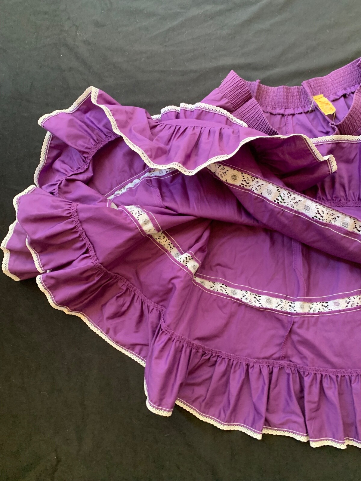 Malco Modes “Partners House” vintage tiered purple square dance circle skirt-M