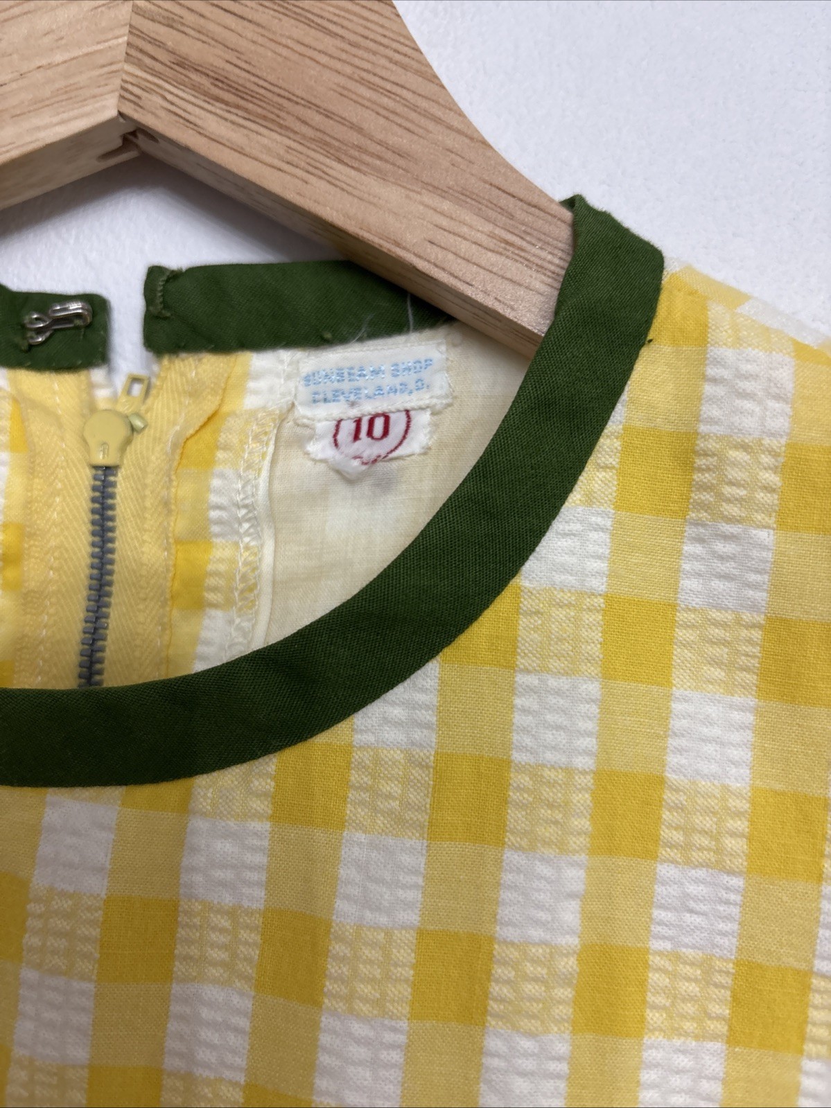Vintage Gingham 60’s Sunbeam Boho Mini Dress Turtle Child Classic Preppy
