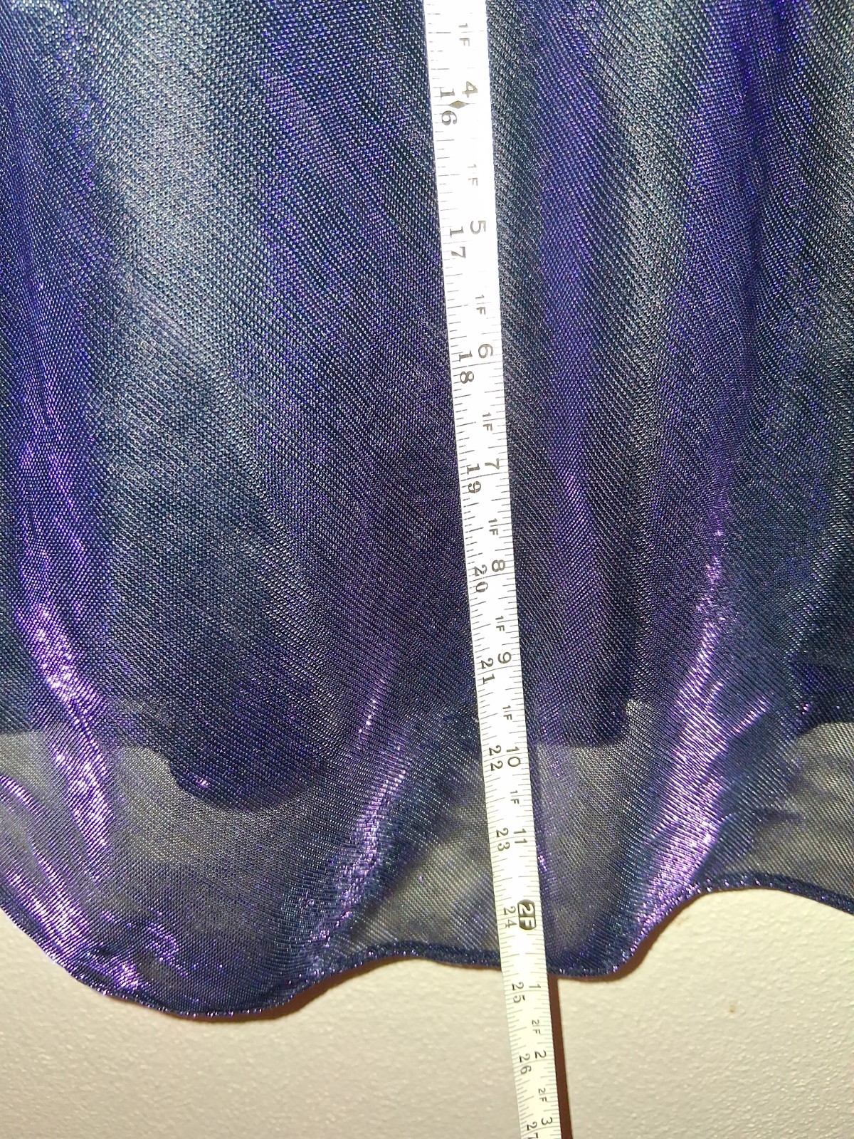 Vintage Gilligan O&rsquo;Malley Purple Sheer Metallic Babydoll Lingerie Size XL