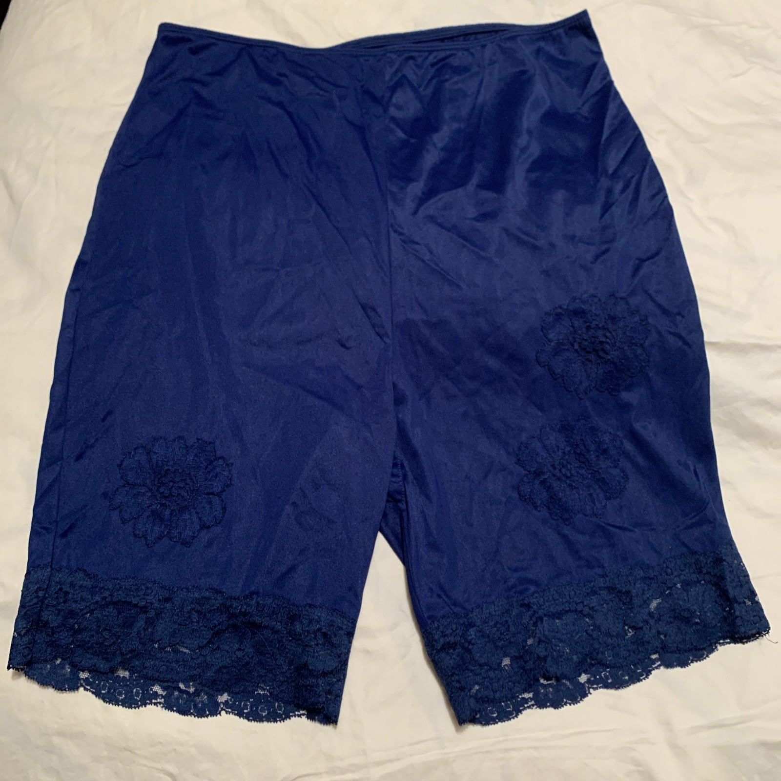 Vintage Charmode Blue Lace Trimmed Pettipants Petticoat Slip Shorts M 1950 Read