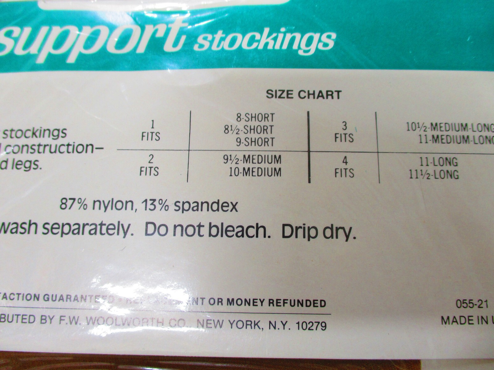 1PR VINTAGE PRIMROSE RT SUPPORT SHEER NYLON STOCKINGS SZ 9 1/2-10 MED BEIGE