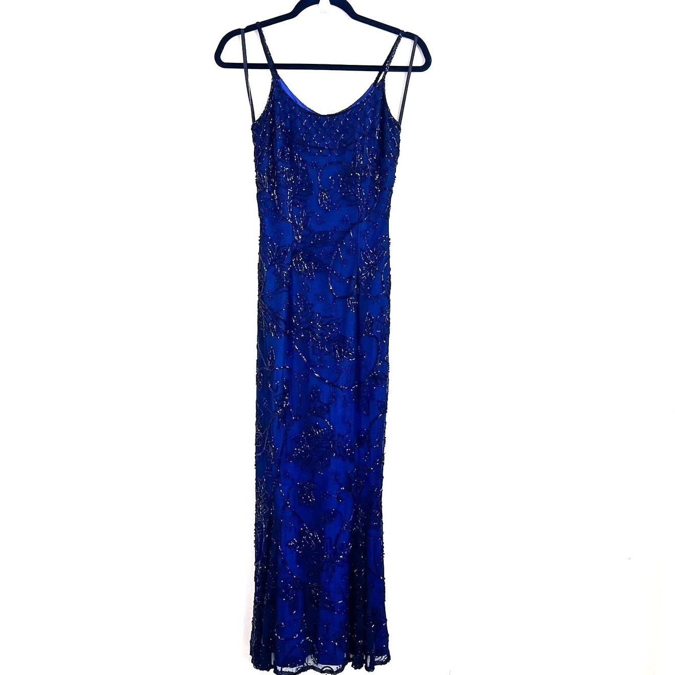 Sean Collection Vintage Y2K Beaded Silk Bias Cut Dress Gown XS Fairy Whimsigoth