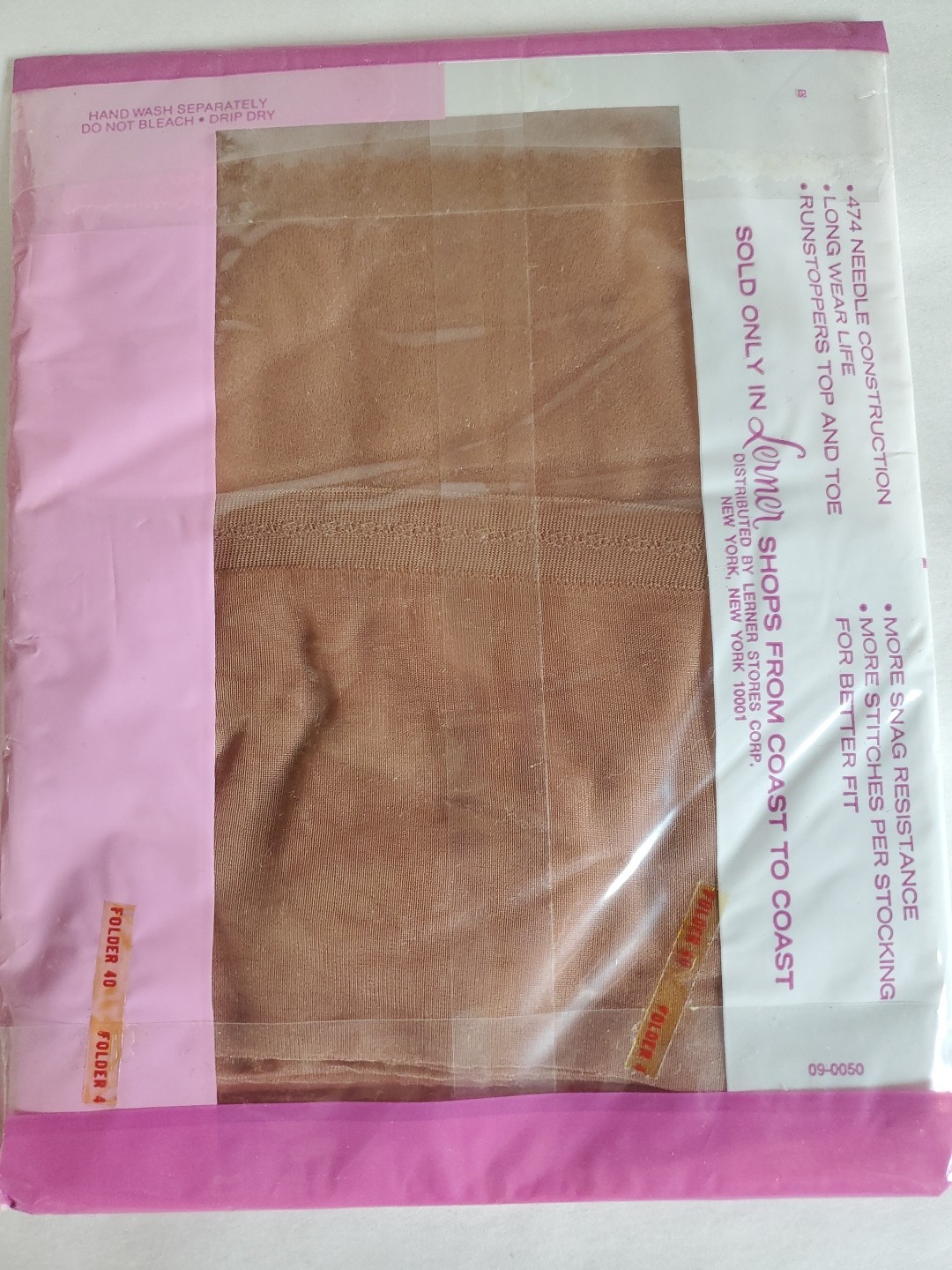 Vintage Mesh Nylon LERNER Stockings Size 10 Regular 32-33 Inches CANDY 318 NOS