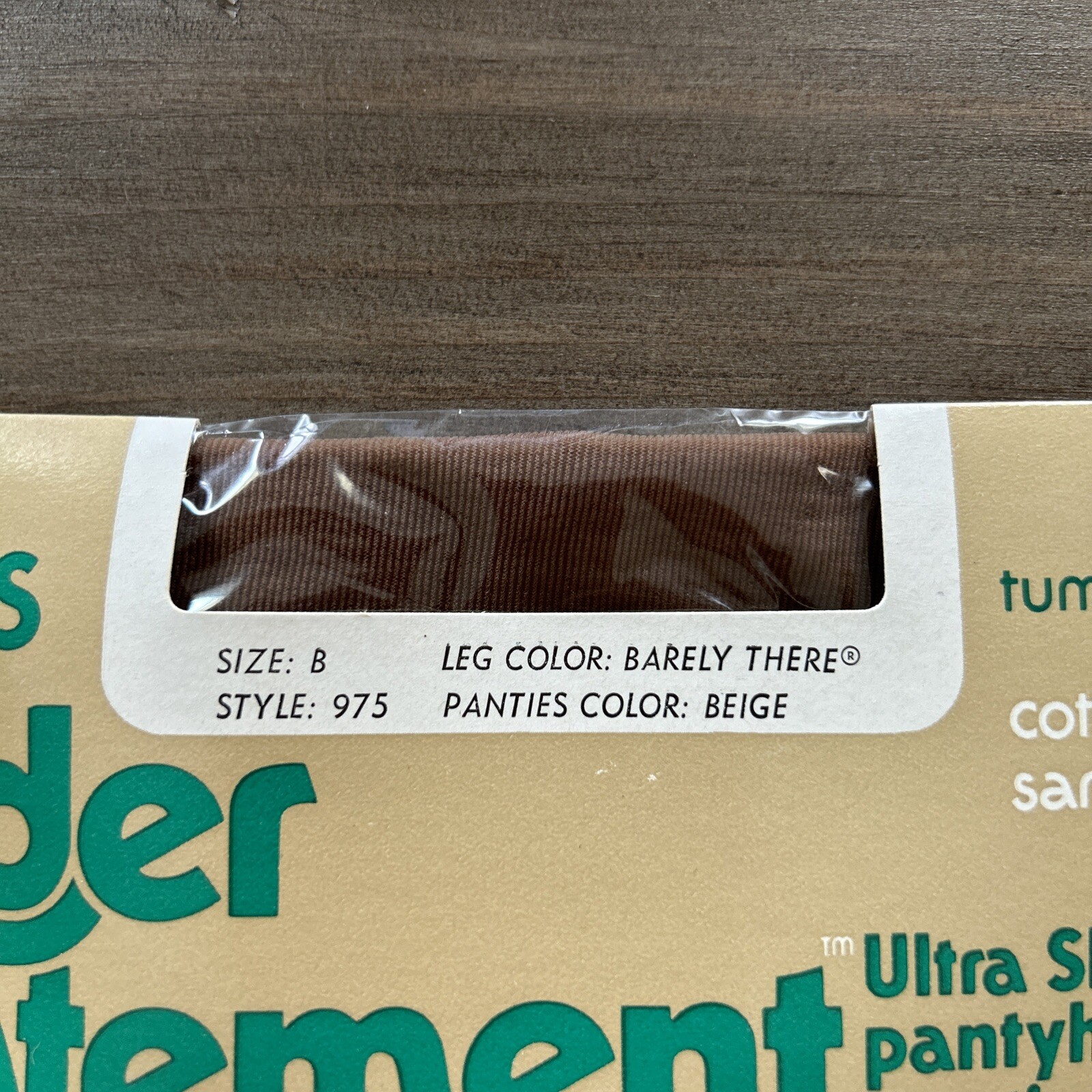 Vtg Hanes Under Statement Tummy Control Leg Color Barely There Sz B Panty Beige