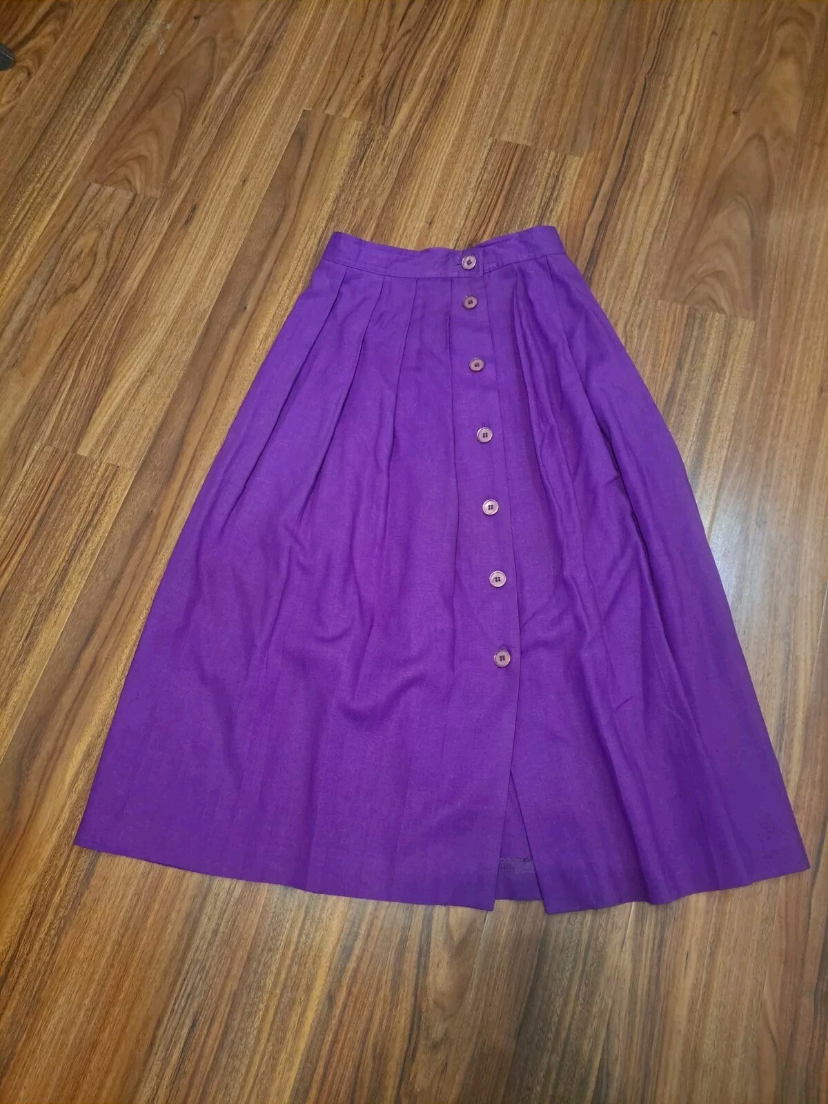 Vintage 1980&rsquo;s Breckenridge Button Down Denim Skirt Size 6 Cottage Teacher Core