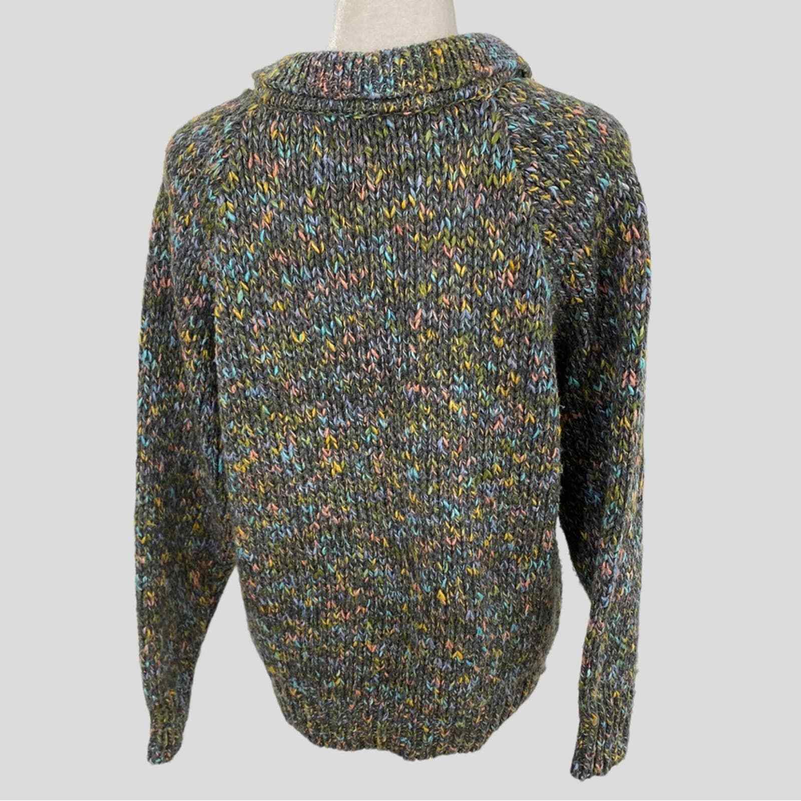 Vintage 80s Reference Point Multicolor Knit Collared Sweater
