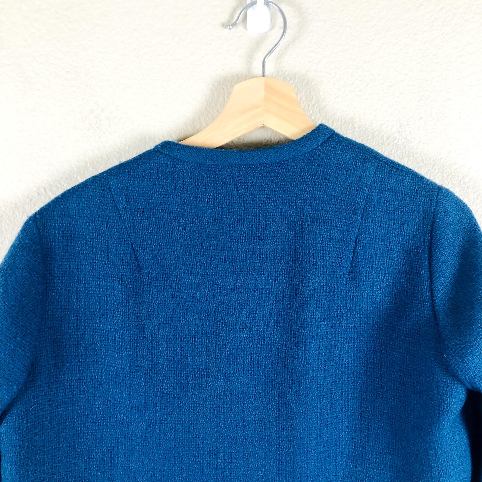 Vintage Candy Blazer Jacket Womens 12 Blue Open Cropped Career Workwear Casual