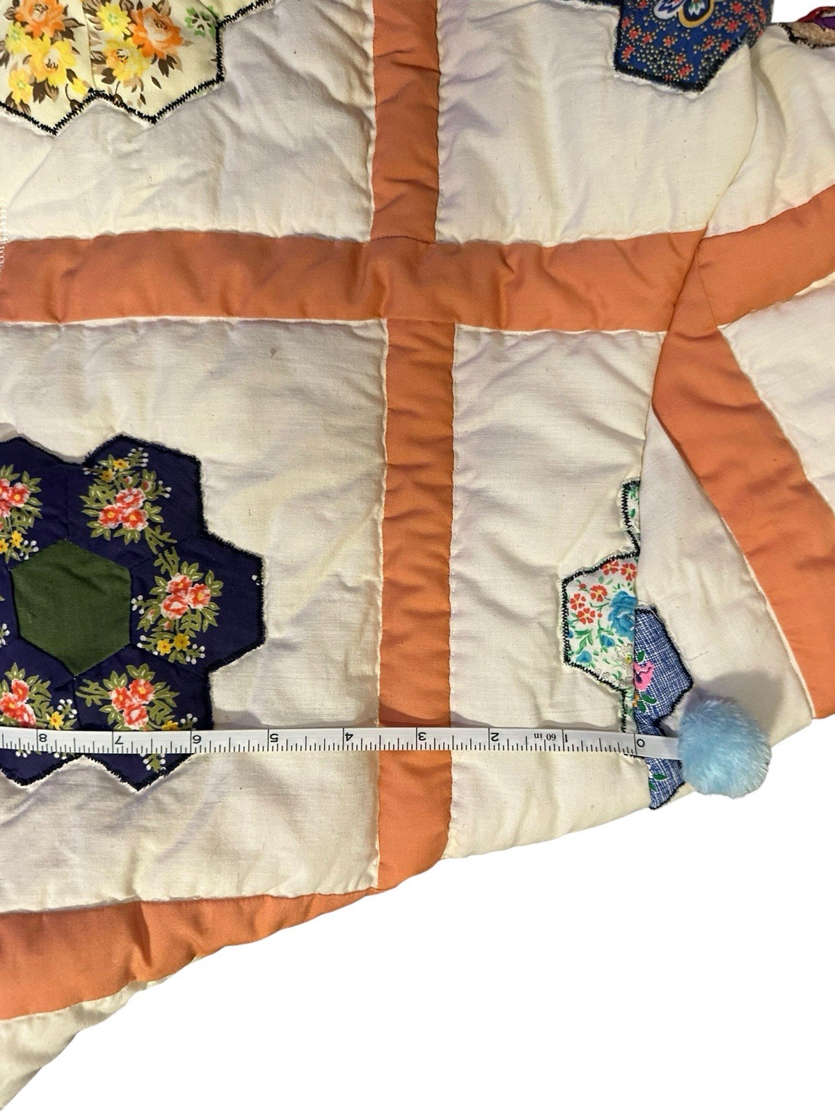 Vintage Flower Garden Handmade Quilt Jacket Coat 1970s Groovy Flower Power